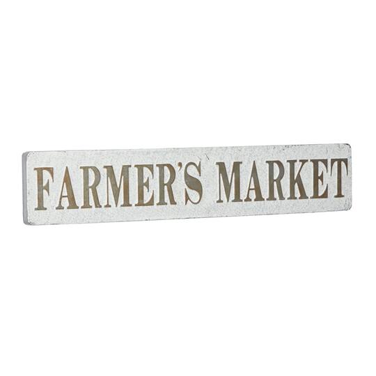 36" Beige Farmhouse Metal Wall Sign